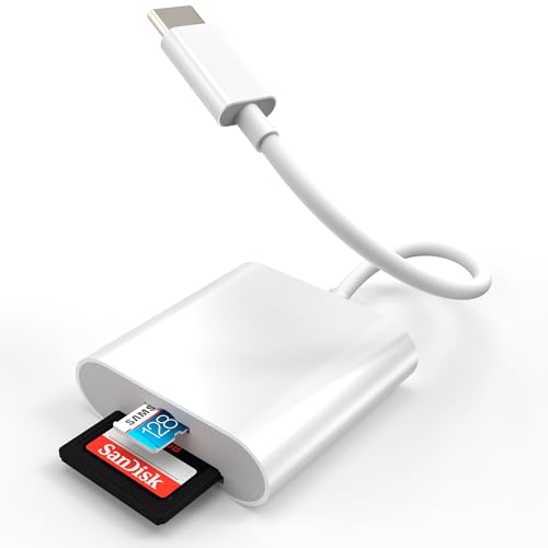 SD Kartenleser USB C Micro SD Karte, USB-C Typ C TF Speicherkartenleser für SD TF SDXC SDHC Kompatibel mit iPhone 15, Samsung Galaxy, MacBook, iPad Pro, Wildkamera von WORLDBOYU
