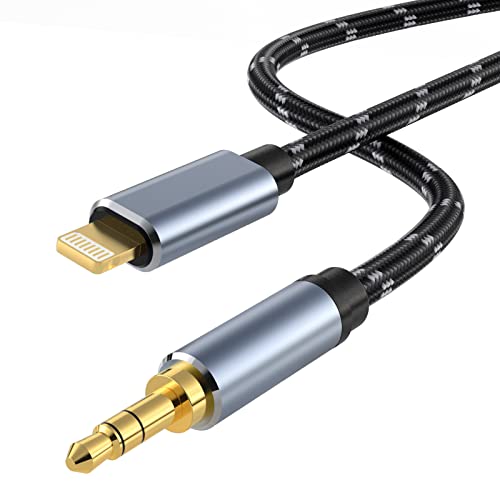 WORLDBOYU Lightning auf 3,5mm Audio Kabel iPhone Kopfhörer Buchse Lightning Aux Kabel kompatibel mit iPhone 14 13 12 11 XS X 8 7 6 iPad iPod für Auto Heim Stereo, Lautsprecher, Kopfhörer 1M von WORLDBOYU