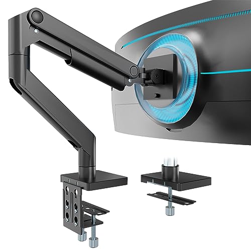 WORLDLIFT Monitor Halterung 1 Monitor Für 17-49 Zoll Flach & Curved Bildschirm,Full Motion Mechanische Feder-Monitorhalterung aus Aluminium,Tragfähigkeit von 20kg,VESA 75x75/100x100 von WORLDLIFT