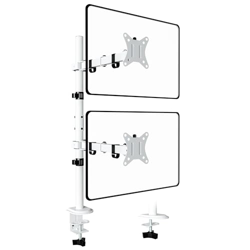 WORLDLIFT Monitor Halterung 2 Monitore Vertikale (80cm Stange) Stange höhenverstellbar für 17"-32" Zoll Bildschirme VESA 75/100 8 kg Tragfähigkeit von WORLDLIFT