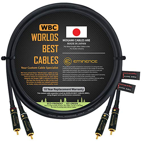0,5 Meter – direktionales High-Definition-Audio-Verbindungskabel von Worlds Best Cables – mit Mogami 2549 Draht und Eminence Gold Locking Cinch-Stecker. von WORLDS BEST CABLES