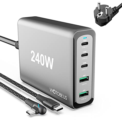 [UK] WOTOBEUS 240W USB C Charger Station GaN PD100W 65W 30W PPS45W Super Fast Charging Wall Power Adapter Type-C Lapto for iPhone 13 Pro Max iPad MacBook Pixel Samsung Galaxy Note S22 von WOTOBEUS