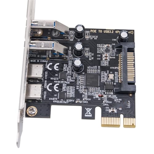 Super Speed 5Gbit / S USB 3.2 Gen1 Typ C Und USB PCIexpress Expansionskarte Mit Metallklassen Für PC Computer Super Speed 5Gbit / S USB 3.2 Gen1 Typ C Und USB PCIexpress Expansionskarte Mit Metallklassen Für PC Computer von WOURRD
