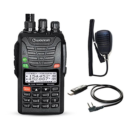 WOUXUN KG-UV6D 4m/2m 66-88/136-174MHz Dualband Amateurfunk PMR-Handfunkgerät (mit USB Programmier-Kabel und Mikrofon) von WOUXUN