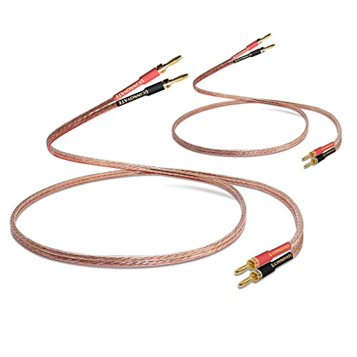 WOWLED 13 AWG Lautsprecherkabel mit Bananensteckern, 2 Pack 2m HiFi-Lautsprecherkabel mit vergoldeten Bananensteckern, Bananenstecker männlich zu männlich Audiokabel Lautsprecherkabelstecker von WOWLED