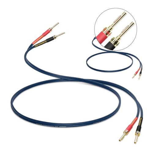 WOWLED Lautsprecherkabel mit Pin-Bananensteckern, 2 Pack 9.8Ft/3m 13 AWG Lautsprecherkabel mit vergoldeten Bananensteckern, strapazierfähiges blaues Lautsprecherkabel für Hi-Fi & Home Audio Zubehör von WOWLED