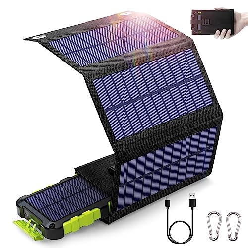 Solar Powerbank 20000 mAh mit 4 Solarpanels Faltbar, PD 15W Tragbar Solar Ladegerät mit 3 Ausgang USB Externer Akku Schnelles Aufladen Wasserdicht Taschenlampe für Camping Outdoor Smartphones Tablet Solar Powerbank 20000 mAh mit 4 Solarpanels Faltbar, PD 15W Tragbar Solar Ladegerät mit 3 Ausgang USB Externer Akku Schnelles Aufladen Wasserdicht Taschenlampe für Camping Outdoor Smartphones Tablet von WOWMVP