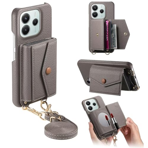WOWODI für Kompatibel mit iPhone 15 Plus Hülle,stoßfest,ultradünn,Make-up-Spiegel mit Reißverschluss Kabel und Ring Handykette Case - Silbergrau WOWODI für Kompatibel mit iPhone 15 Plus Hülle,stoßfest,ultradünn,Make-up-Spiegel mit Reißverschluss Kabel und Ring Handykette Case - Silbergrau von WOWUDI