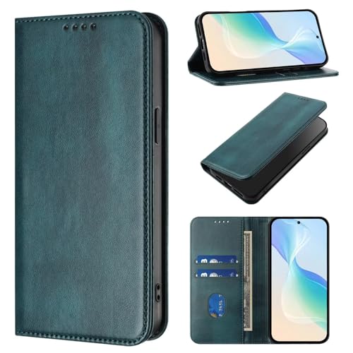 WOWUDI Handyhülle für Honor 90 smart 5G,[Magnetverschluss] [Kartenfächern] Premium Leder Handy Klappbare Stoßfeste Brieftasche Flipcase Tasche für Hülle- Dunkelgrün von WOWUDI