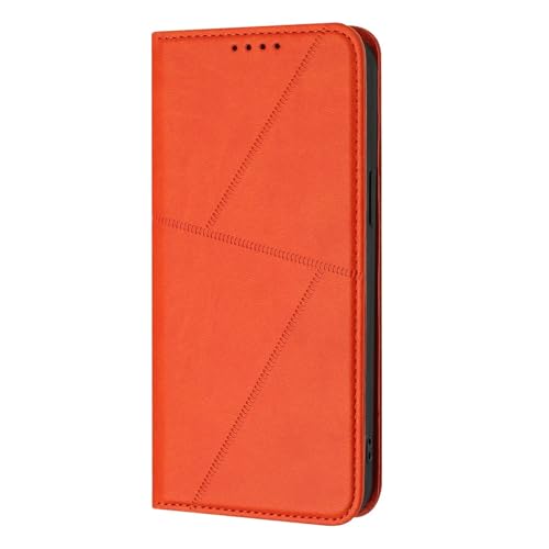 WOWUDI Handyhülle für Samsung Galaxy J4 2018 / J400,[Kartenfächern] [Standfunktion] Premium Leder Handy Klappbare Stoßfeste Brieftasche Flipcase CoverSchutzhülle - Orange von WOWUDI
