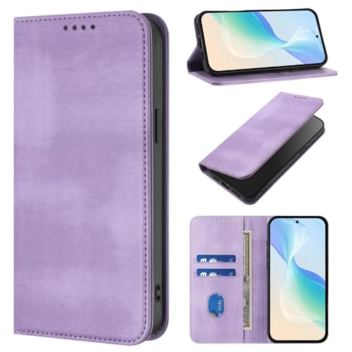 WOWUDI Handyhülle für Samsung Galaxy S10 lite,[Magnetverschluss] [Kartenfächern] Premium Leder Handy Klappbare Stoßfeste Brieftasche Flipcase Tasche für Hülle- Hellviolett von WOWUDI