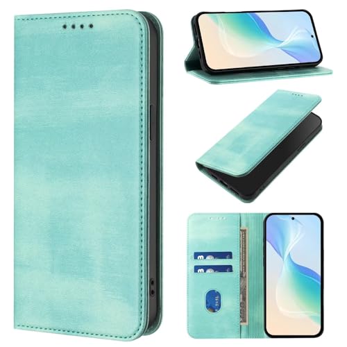 WOWUDI Handyhülle für Samsung Galaxy S10E,[Magnetverschluss] [Kartenfächern] Premium Leder Handy Klappbare Stoßfeste Brieftasche Flipcase Tasche für Hülle- Mintgrün von WOWUDI