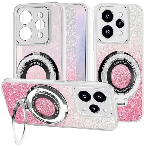 WOWUDI Handyhülle für Xiaomi Redmi 12 4G / 12 5G Hülle Glitzer Bling Sparkle,Schutzhülle Case Silikon mit Ring Halter Transparent Weich TPU Stoßfest Luxury 2 in 1 Cover- Weiß von WOWUDI