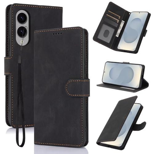 WOWUDI Handyhülle für iPhone 11,PU Leder mit Geldbörse Reißverschluss Kartenfach Klapphülle Con [Slot per Scheda] [Funzione di Supporto] Custodia Cover- Schwarz von WOWUDI