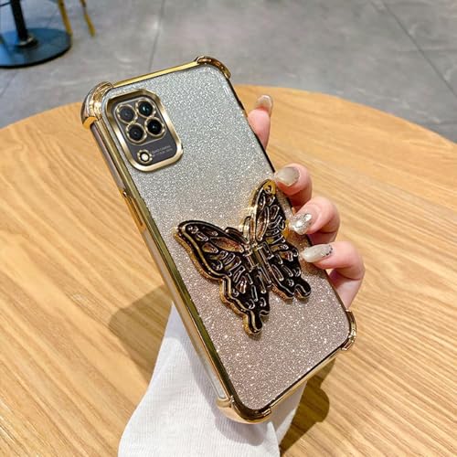 WOWUDI for Oppo A55 5G / A56 5G Flower Mobile Phone Case,Red Flower Strawberry Pattern,Wavy Frame,Shockproof Anti-Slip Grip Soft TPU Hard Bumper Protective Case- Blau von WOWUDI