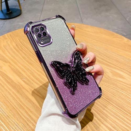 WOWUDI for Infinix Hot 30 4G Flower Mobile Phone Case,Red Flower Strawberry Pattern,Wavy Frame,Shockproof Anti-Slip Grip Soft TPU Hard Bumper Protective Case- Lila von WOWUDI
