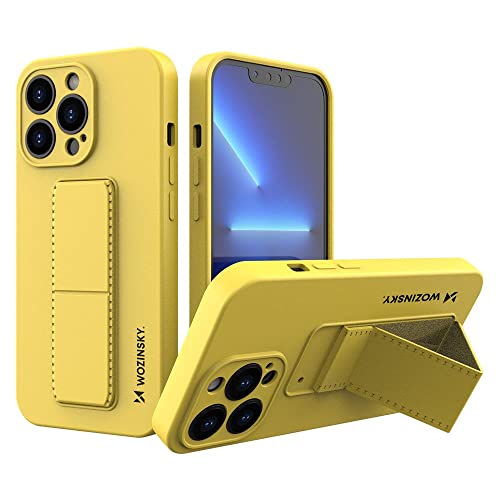 WOZINSKY Kickstand Case Flexible Silikonhülle mit Ständer iPhone 13 gelb von WOZINSKY