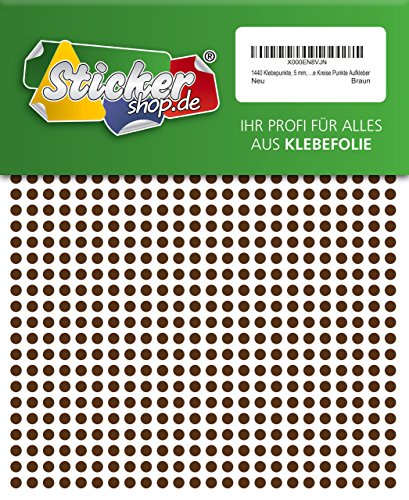 1440 Klebepunkte, 5 mm, braun, aus PVC Folie, wetterfest, Markierungspunkte Kreise Punkte Aufkleber von WP Klebepunkte 05 mm