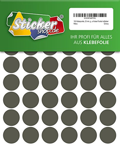 192 Klebepunkte, 25 mm, grau, aus PVC Folie, wetterfest, Markierungspunkte Kreise Punkte Aufkleber von WP Klebepunkte 25 mm