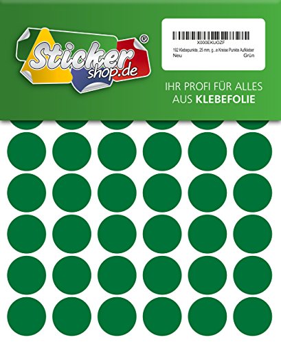 192 Klebepunkte, 25 mm, grün, aus PVC Folie, wetterfest, Markierungspunkte Kreise Punkte Aufkleber von WP Klebepunkte 25 mm