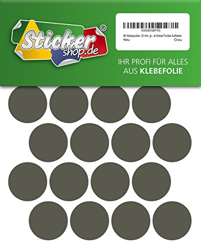 96 Klebepunkte, 35 mm, grau, aus PVC Folie, wetterfest, Markierungspunkte Kreise Punkte Aufkleber von WP Klebepunkte 35 mm