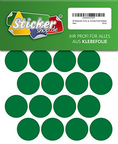 96 Klebepunkte, 35 mm, grün, aus PVC Folie, wetterfest, Markierungspunkte Kreise Punkte Aufkleber von WP Klebepunkte 35 mm