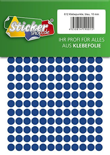 Klebepunkte aus PVC Folie, wetterfest, Markierungspunkte Kreise Punkte Aufkleber (10 mm, blau) von WP Klebepunkte