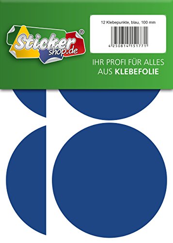 Klebepunkte aus PVC Folie, wetterfest, Markierungspunkte Kreise Punkte Aufkleber (100 mm, blau) von WP Klebepunkte