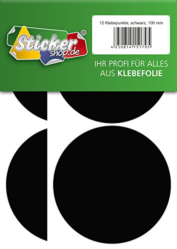 Klebepunkte aus PVC Folie, wetterfest, Markierungspunkte Kreise Punkte Aufkleber (100 mm, schwarz) von WP Klebepunkte