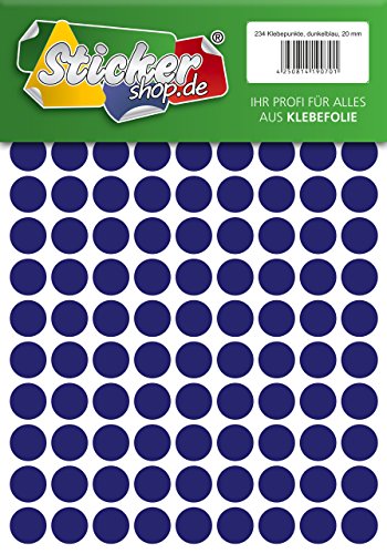 Klebepunkte aus PVC Folie, wetterfest, Markierungspunkte Kreise Punkte Aufkleber (20 mm, dunkelblau) von WP Klebepunkte