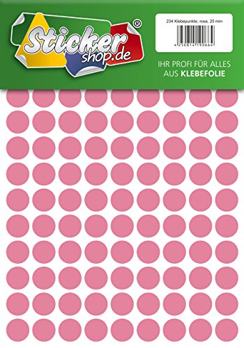 Klebepunkte aus PVC Folie, wetterfest, Markierungspunkte Kreise Punkte Aufkleber (20 mm, rosa) von WP Klebepunkte