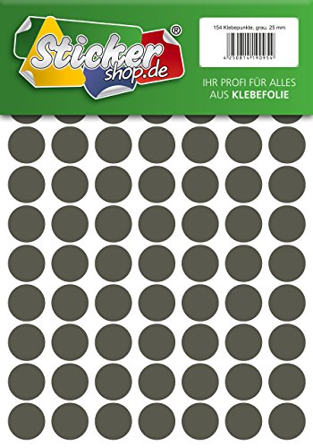 Klebepunkte aus PVC Folie, wetterfest, Markierungspunkte Kreise Punkte Aufkleber (25 mm, grau) von WP Klebepunkte