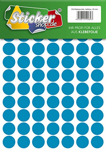 Klebepunkte aus PVC Folie, wetterfest, Markierungspunkte Kreise Punkte Aufkleber (25 mm, hellblau) von WP Klebepunkte