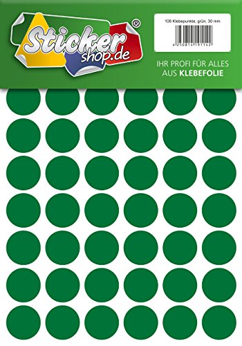Klebepunkte aus PVC Folie, wetterfest, Markierungspunkte Kreise Punkte Aufkleber (30 mm, grün) von WP Klebepunkte
