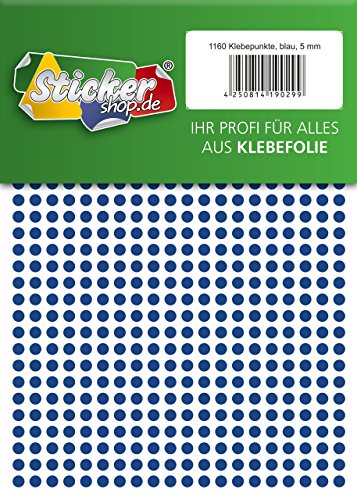 Klebepunkte aus PVC Folie, wetterfest, Markierungspunkte Kreise Punkte Aufkleber (5 mm, blau) von WP Klebepunkte