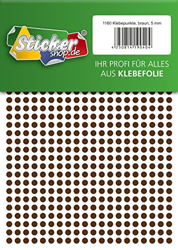 Klebepunkte aus PVC Folie, wetterfest, Markierungspunkte Kreise Punkte Aufkleber (5 mm, braun) von WP Klebepunkte