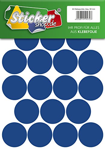 Klebepunkte aus PVC Folie, wetterfest, Markierungspunkte Kreise Punkte Aufkleber (50 mm, blau) von WP Klebepunkte