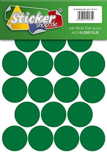 Klebepunkte aus PVC Folie, wetterfest, Markierungspunkte Kreise Punkte Aufkleber (50 mm, grün) von WP Klebepunkte