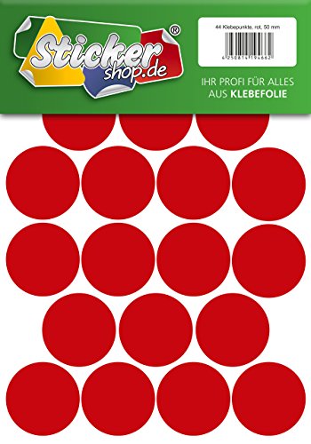 Klebepunkte aus PVC Folie, wetterfest, Markierungspunkte Kreise Punkte Aufkleber (50 mm, rot) von WP Klebepunkte