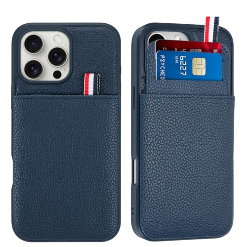 WPCase Brieftaschen-Handyhülle für iPhone 16 Pro Hülle mit Kartenhalter für Männer und Frauen, dunkelblaue Leder-Schutzhülle für iPhone 16 Pro Hüllen mit Brieftasche WPCase Brieftaschen-Handyhülle für iPhone 16 Pro Hülle mit Kartenhalter für Männer und Frauen, dunkelblaue Leder-Schutzhülle für iPhone 16 Pro Hüllen mit Brieftasche von WPCase