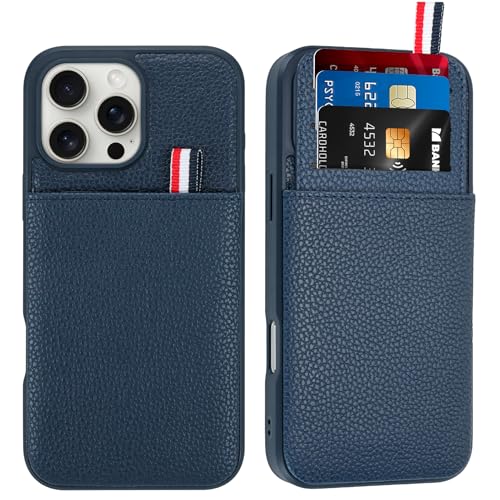 WPCase Brieftaschen-Handyhülle für iPhone 16 Pro Max Hülle mit Kartenhalter für Männer und Frauen, dunkelblaue Leder-Schutzhülle für iPhone 16 Pro Max Hüllen mit Brieftasche WPCase Brieftaschen-Handyhülle für iPhone 16 Pro Max Hülle mit Kartenhalter für Männer und Frauen, dunkelblaue Leder-Schutzhülle für iPhone 16 Pro Max Hüllen mit Brieftasche von WPCase