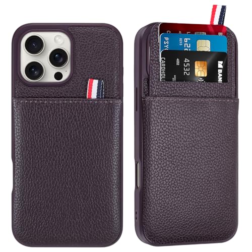 WPCase Brieftaschen-Handyhülle für iPhone 16 Pro Max Hülle mit Kartenhalter für Männer und Frauen, dunkelviolette Leder-Schutzhülle für iPhone 16 Pro Max Hüllen mit Brieftasche WPCase Brieftaschen-Handyhülle für iPhone 16 Pro Max Hülle mit Kartenhalter für Männer und Frauen, dunkelviolette Leder-Schutzhülle für iPhone 16 Pro Max Hüllen mit Brieftasche von WPCase