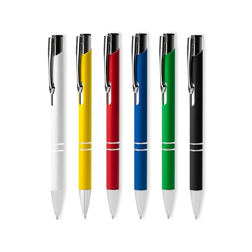250x -Kugelschreiber aus Metall Cosmos Soft rot – rutschfeste Softtouch-Oberfläche, langlebige schwarze Jumbo-Mine, Premium Werbestift in Farben nach Wahl – ideal als Give-away oder Bürobedarf von WPRO
