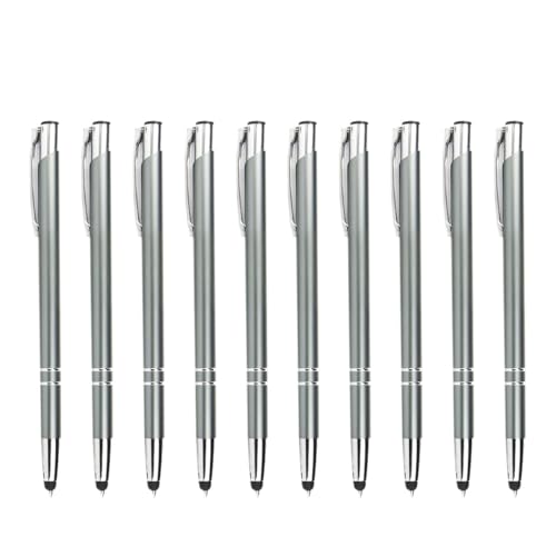 WPRO Stylosa - 20-er Set - Eingabe-Stift & Kugelschreiber 2in1 - Tablet & Smartphone dünne Touch-Screen Stylus-Pen Spitze Touchpen - grau - von WPRO