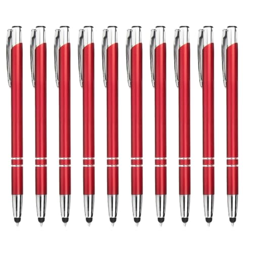 WPRO Stylosa - 20-er Set - Eingabe-Stift & Kugelschreiber 2in1 - Tablet & Smartphone dünne Touch-screen Stylus-Pen Spitze Touchpen - rot - von WPRO