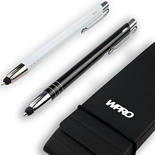 WPRO Toccara | 2-er Set | Kugelschreiber & Eingabe-Stift 2in1 | Smartphone & Tablet | dünne 3D Touch-Screen Stylus-Pen Spitze | Touchpen | Farbmix-Premium von WPRO