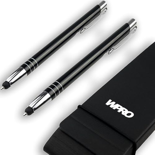 WPRO Toccara | 2-er Set | Kugelschreiber & Eingabe-Stift 2in1 | Smartphone & Tablet | dünne 3D Touch-Screen Stylus-Pen Spitze | Touchpen | Schwarz-Premium WPRO Toccara | 2-er Set | Kugelschreiber & Eingabe-Stift 2in1 | Smartphone & Tablet | dünne 3D Touch-Screen Stylus-Pen Spitze | Touchpen | Schwarz-Premium von WPRO