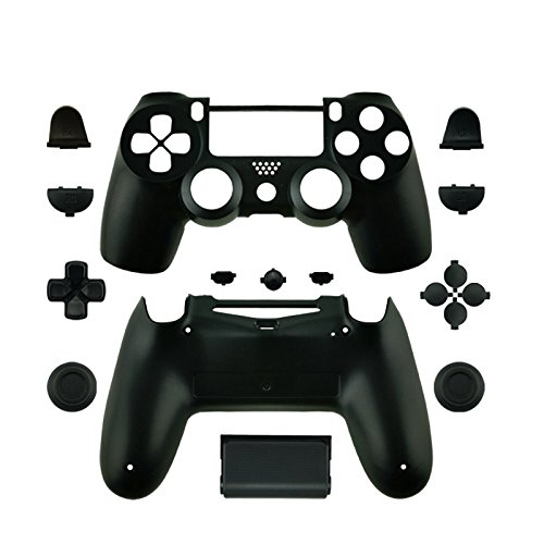 WPS Matt Controller Case Collection Full Gehäuse Schale + Full Tasten für PS4 Playstation Slim Pro (jdm-040) Controller Schwarz Schwarz von WPS