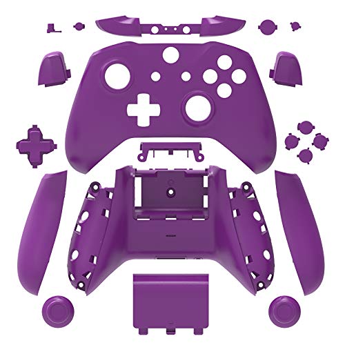 WPS Matte Gehäuse Full Shell Set Frontplatten + ABXY Tasten + RB LB Stoßstangen + Rechts/Linksschienen für Xbox One S Slim (3,5 mm Kopfhörerbuchse) Controller (lila) von WPS