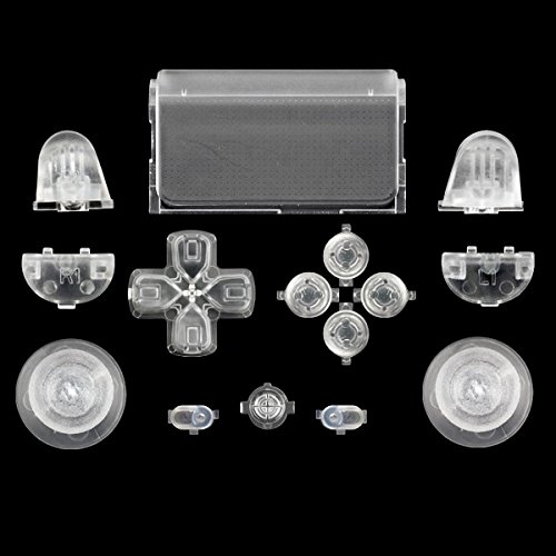 WPS Touch Pad Thumbsticks Richtungstasten Home Full-Ersatzteile-Set für PS4 Playstation 4 Dualshock 4 Controller Shell (für Gen 1 Controller) Transparent Transparent von WPS